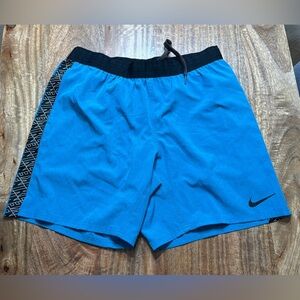 Nike Men's Brief-Lined Running Shorts Blue Large